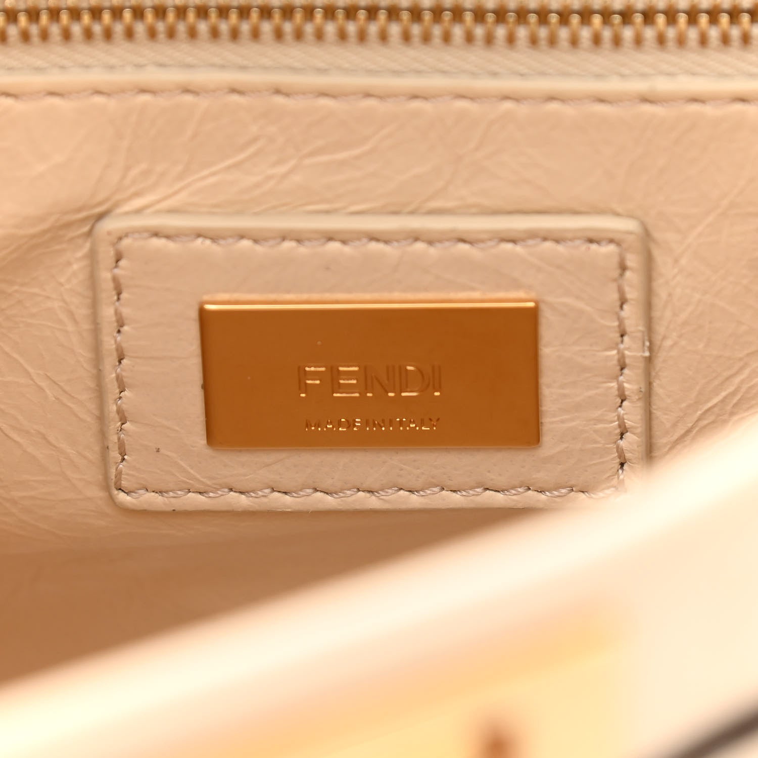 Fendi Agnello Old Shine Mini Peekaboo Iconic Satchel Camelia 5 of 11