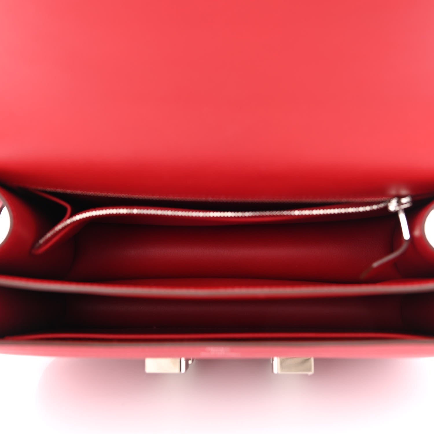 Hermes Swift Toile H Berline Constance 24 Rouge Piment Ecru 5 of 11
