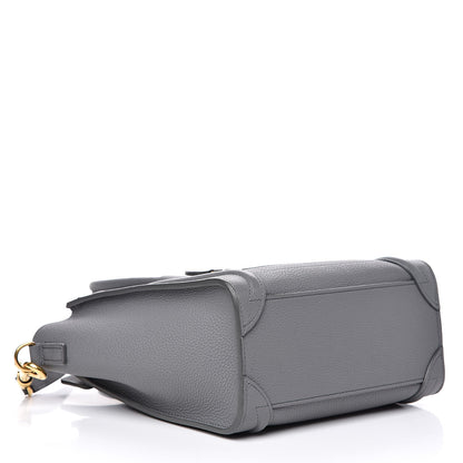 Celine Drummed Calfskin Nano Luggage Kohl 4 of 14