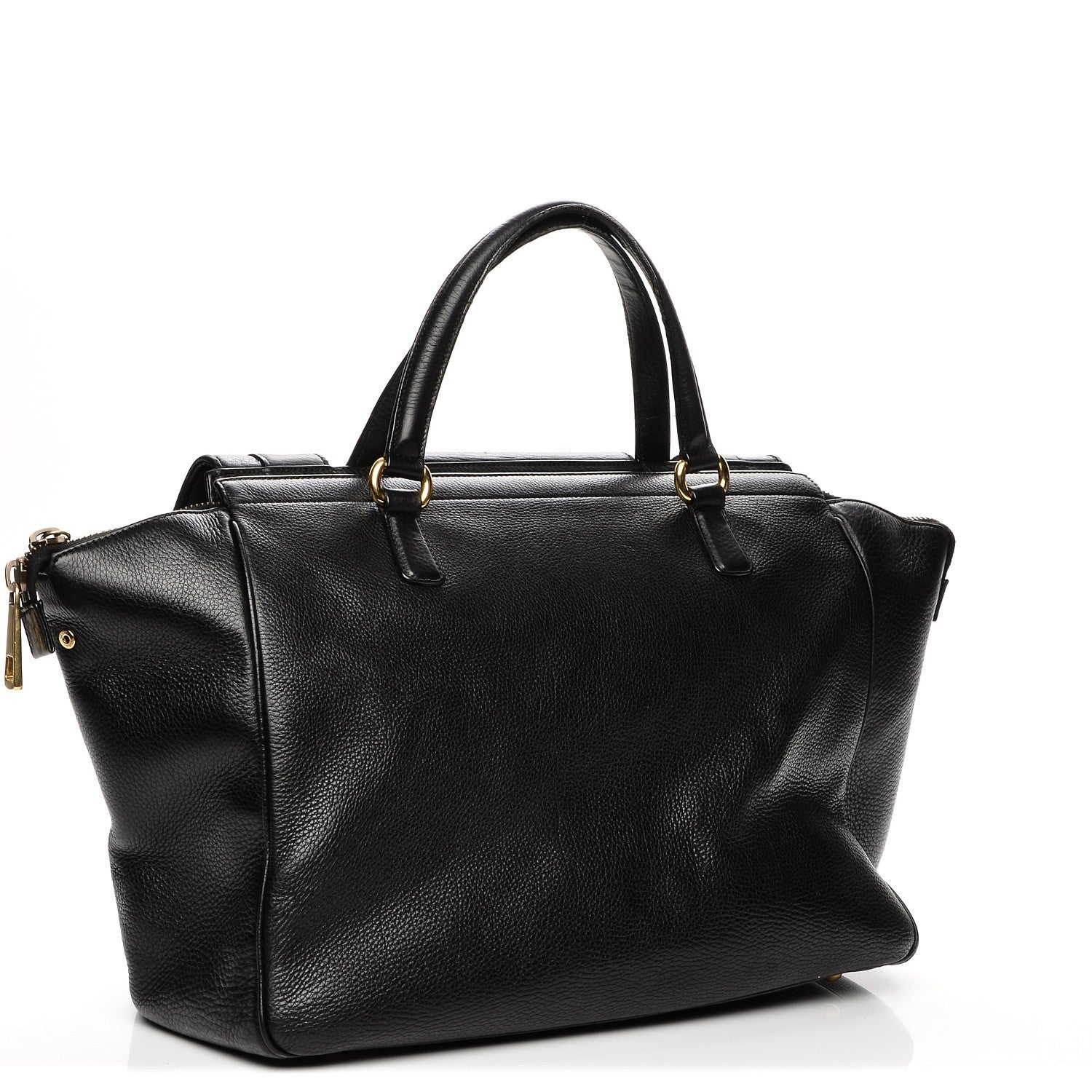 Gucci Pebbled Calfskin Medium 1973 Top Handle Satchel Black 3 of 8