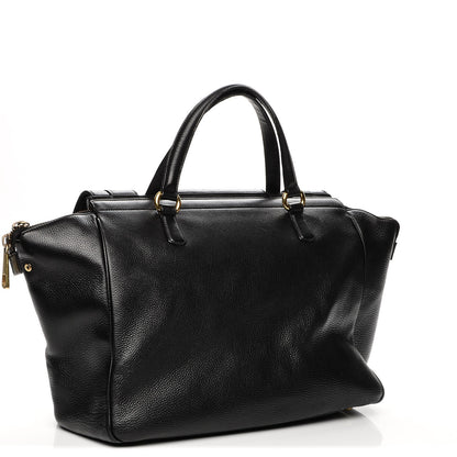 Gucci Pebbled Calfskin Medium 1973 Top Handle Satchel Black 3 of 8