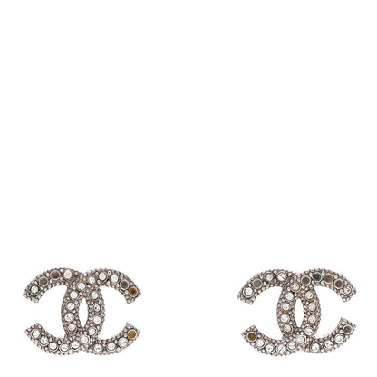 Chanel Crystal CC Earrings Silver 1 of 4