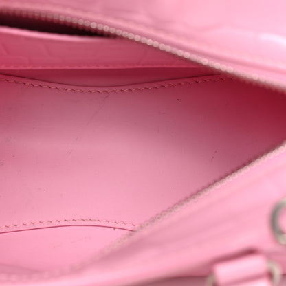 Balenciaga Semi Shiny Calfskin Crocodile Embossed Neo Classic Silver Hardware Mini City Pink 5 of 16