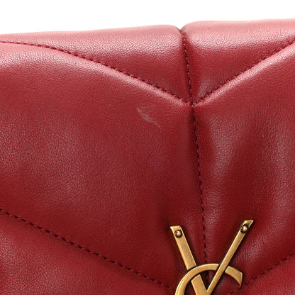Saint Laurent Lambskin Quilted Medium Loulou Puffer Monogram Chain Satchel Opyum Red 10 of 10