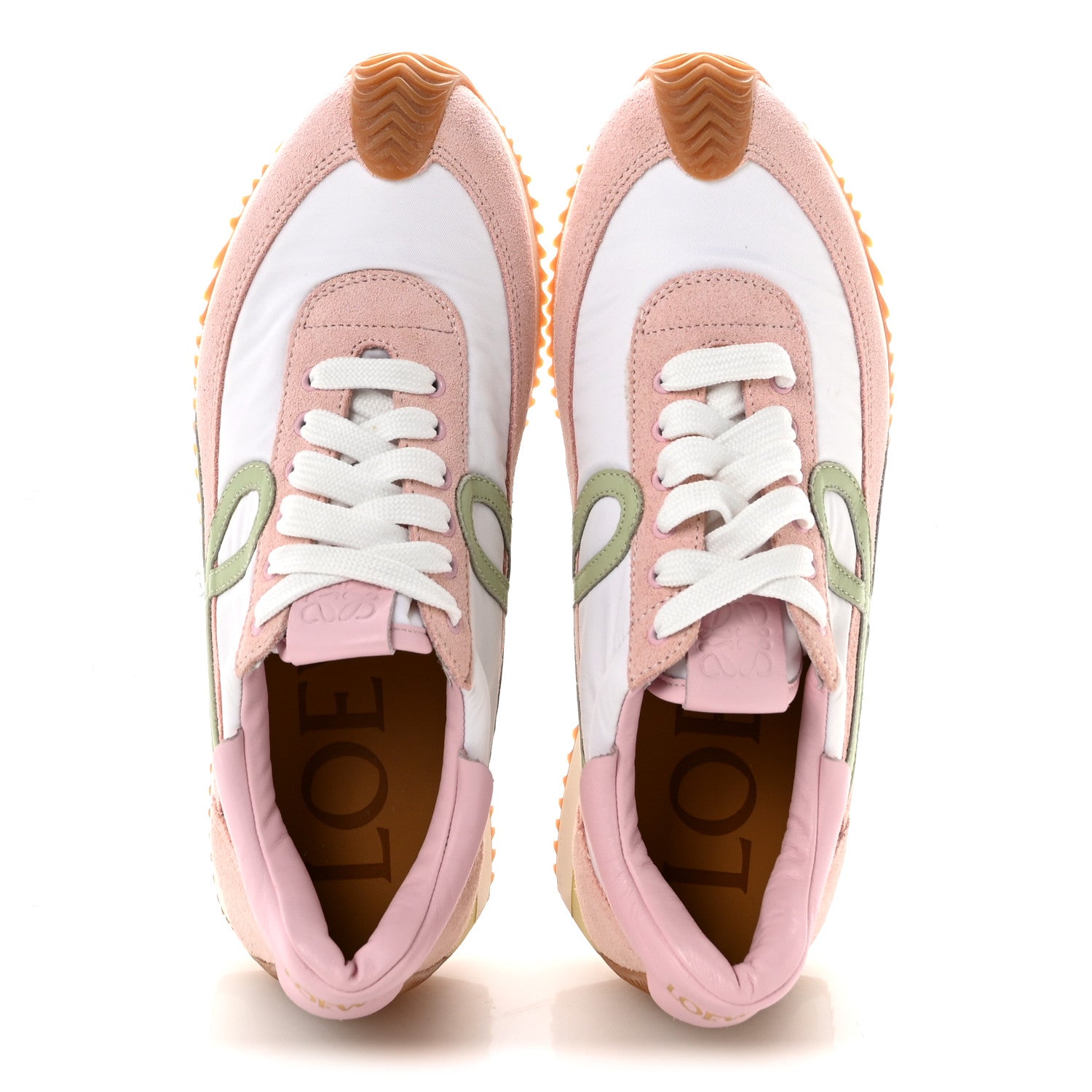 Loewe Nylon Suede Flow Runner Sneakers 38 Bonbon White 2 of 10