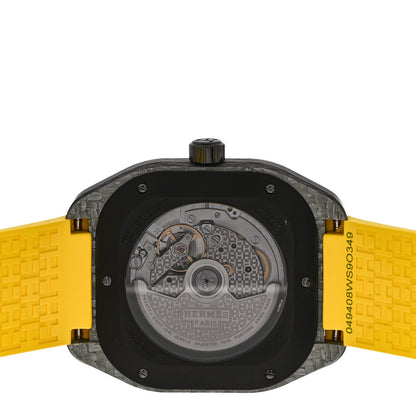 Hermes Glass Fiber Ceramic Rubber 39mm H08 Automatic Watch Yellow 4 of 5
