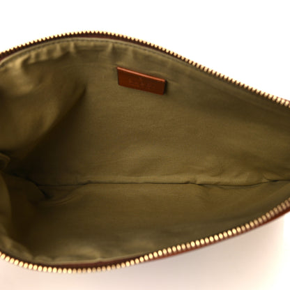 Gucci Vintage Canvas Web Pouch Sand Cuir 5 of 7
