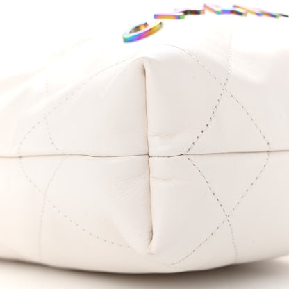 Chanel Shiny Calfskin Quilted Rainbow Mini Chanel 22 White 9 of 10