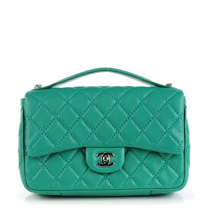 Chanel Lambskin Quilted Medium Easy Carry Flap Green 1 of 8