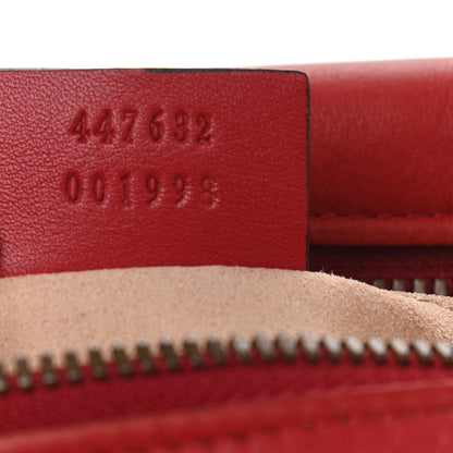 Gucci Calfskin Matelasse Small GG Marmont Chain Shoulder Bag Hibiscus Red 7 of 16