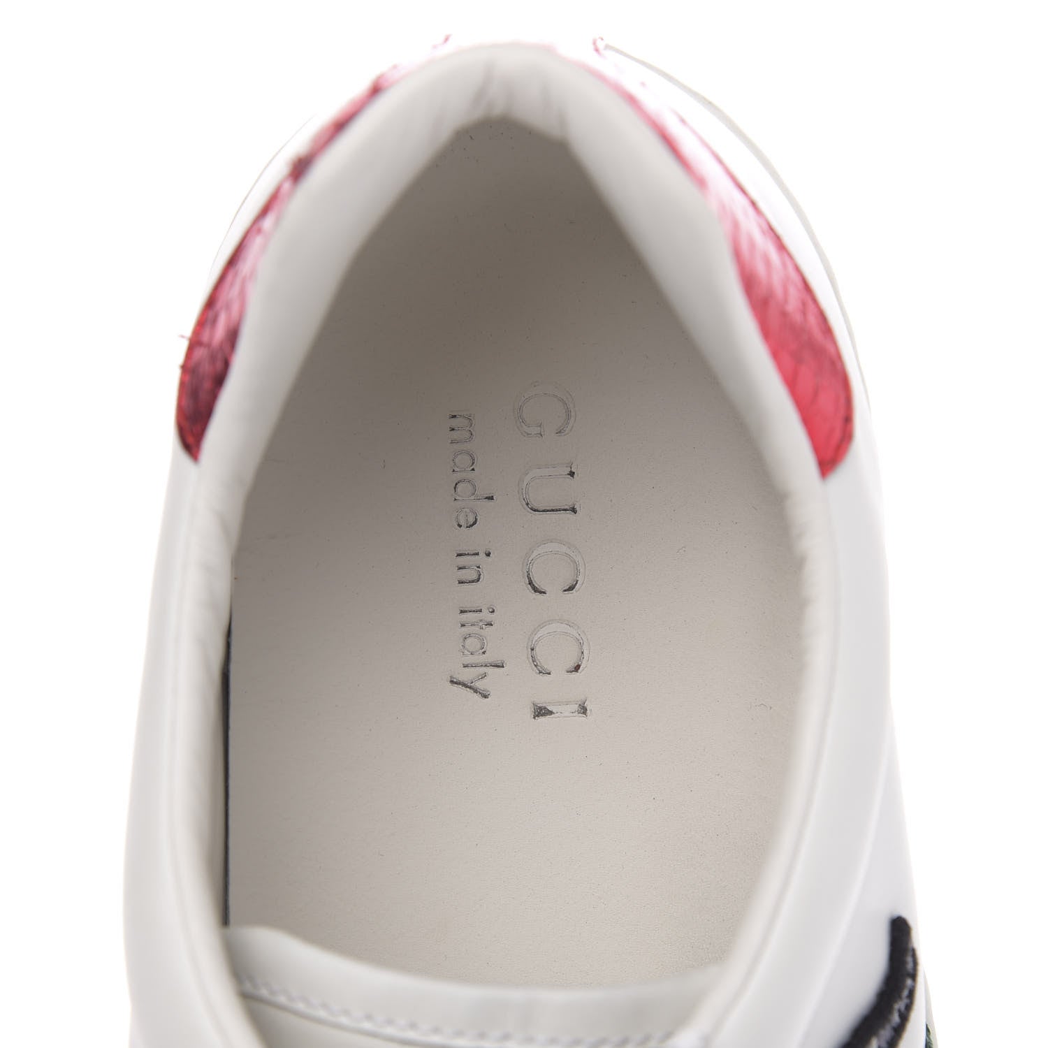 Gucci Calfskin Ayers Kingsnake Embroidered Mens Ace Sneakers 9 Green Red 6 of 14