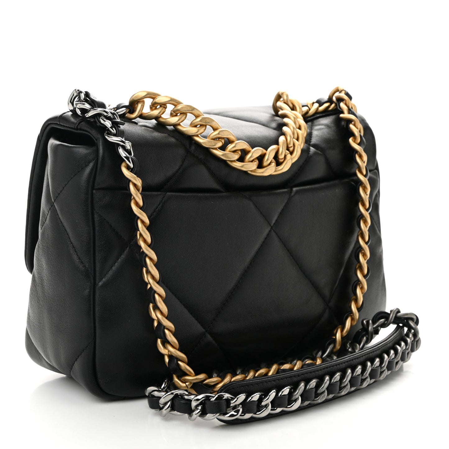 Lambskin Quilted Medium Chanel 19 Flap Black