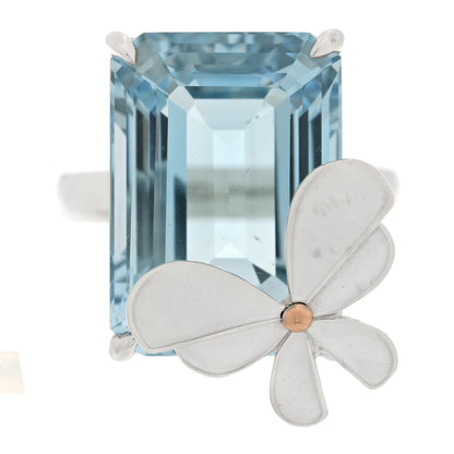 Tiffany Sterling Silver 18K Rose Gold Blue Topaz Return to Tiffany Love Bugs Butterfly Ring 51 5.75 1 of 4