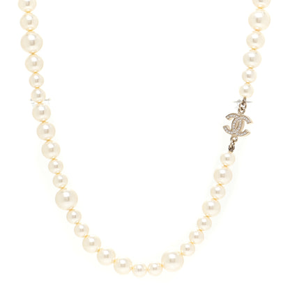 Chanel Graduated Pearl CC Long Necklace Gold 1 of 5