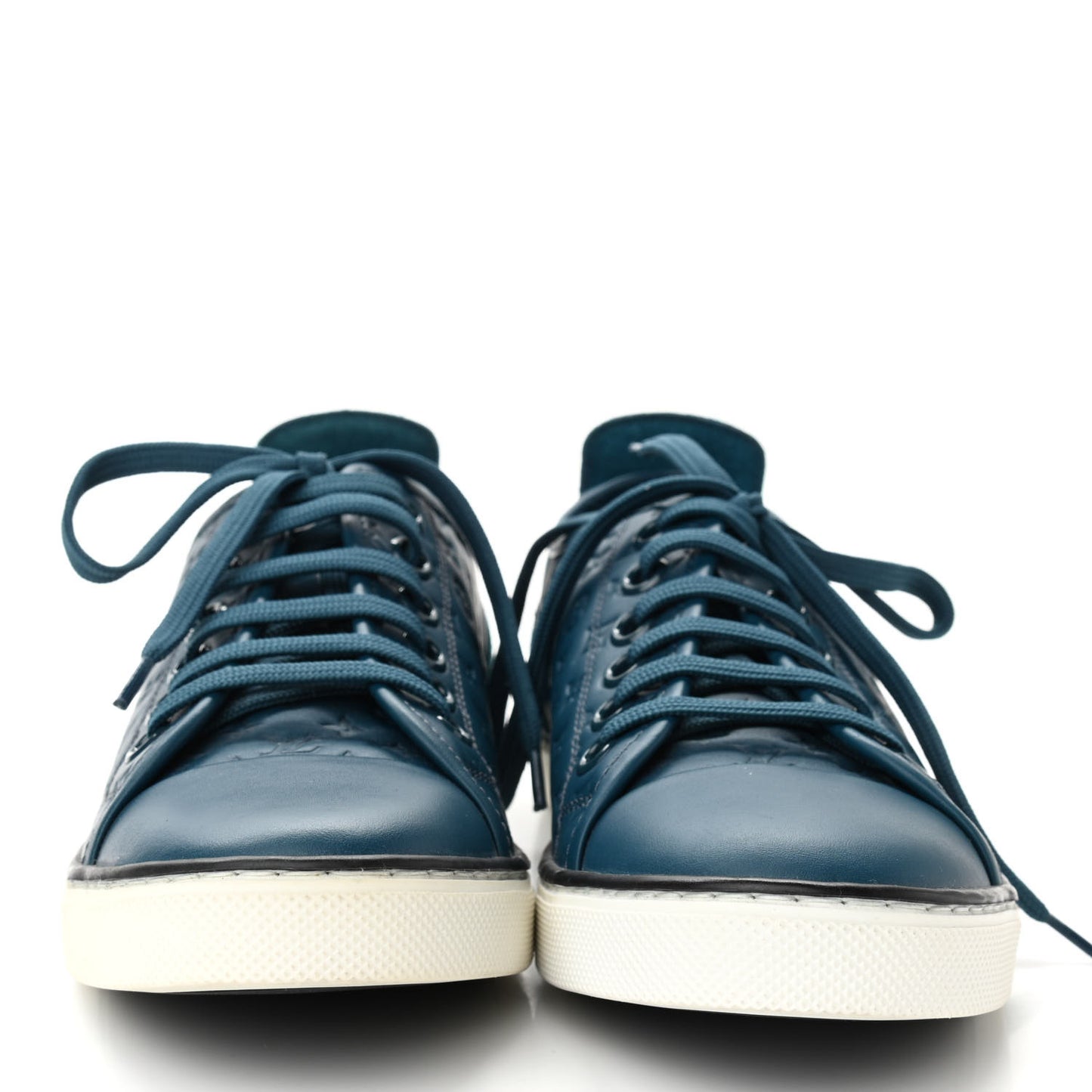 Calfskin Embossed Monogram Punchy Sneakers 37 Blue