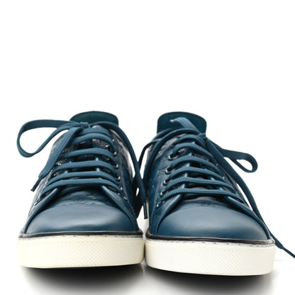 Louis Vuitton Calfskin Embossed Monogram Punchy Sneakers 37 Blue 2 of 8