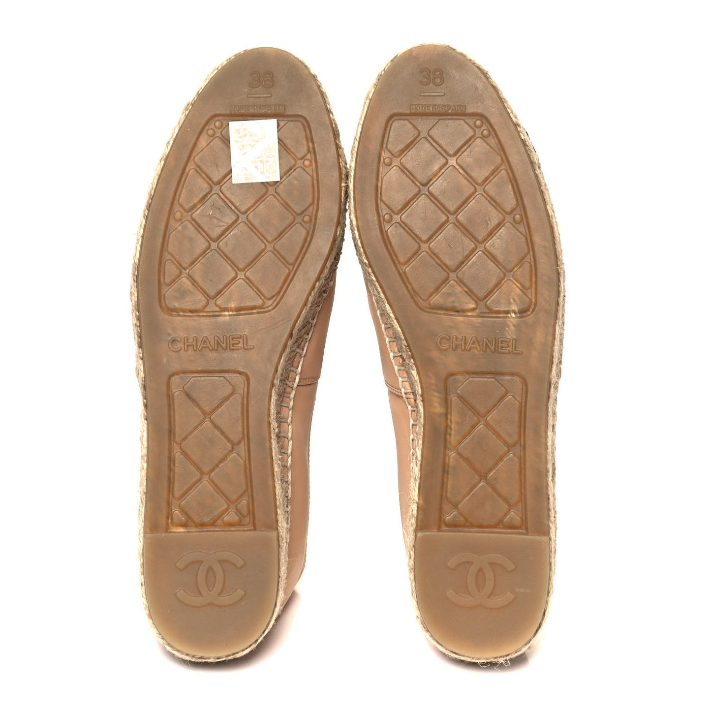 Lambskin CC Espadrilles 38 Beige Black