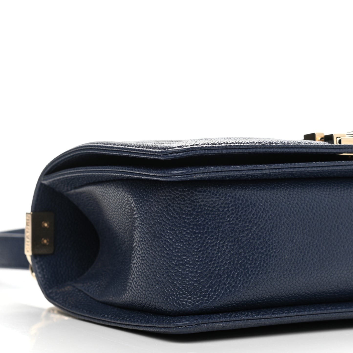 Caviar Quilted Medium Boy Flap Dark Blue
