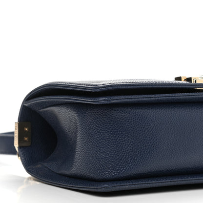 Chanel Caviar Quilted Medium Boy Flap Dark Blue 9 of 10