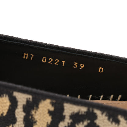 Christian Dior Cotton Embroidered Leopard Print Granville Espadrille 39 Natural 8 of 8