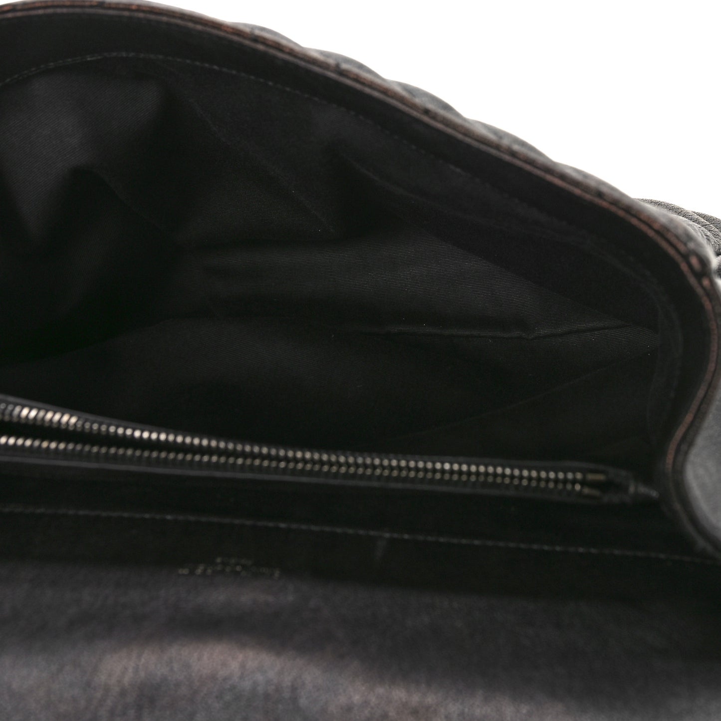 Sheepskin Matelasse Chevron Monogram Large College Satchel Black