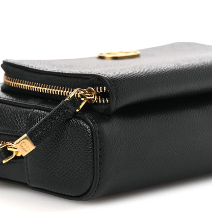 Christian Dior Grained Calfskin Caro Double Pouch Black 9 of 12