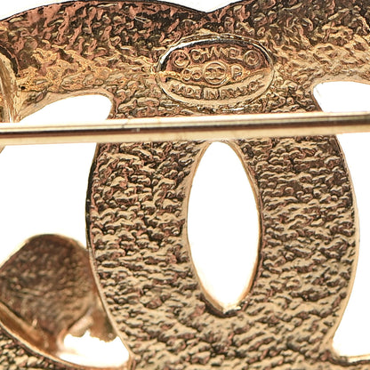 Chanel Crystal CC Clover Leaf Brooch Gold Green 4 of 5