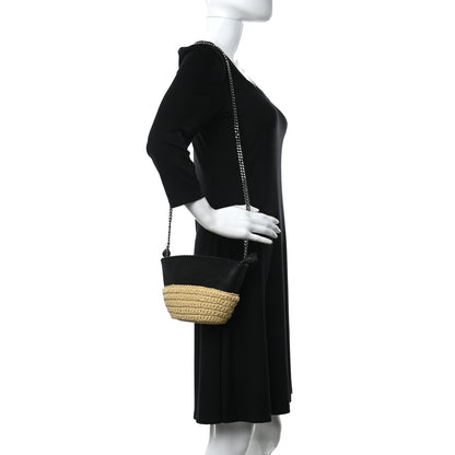 Stella McCartney Shaggy Deer Raffia Mini Shoulder Bag Black 2 of 10