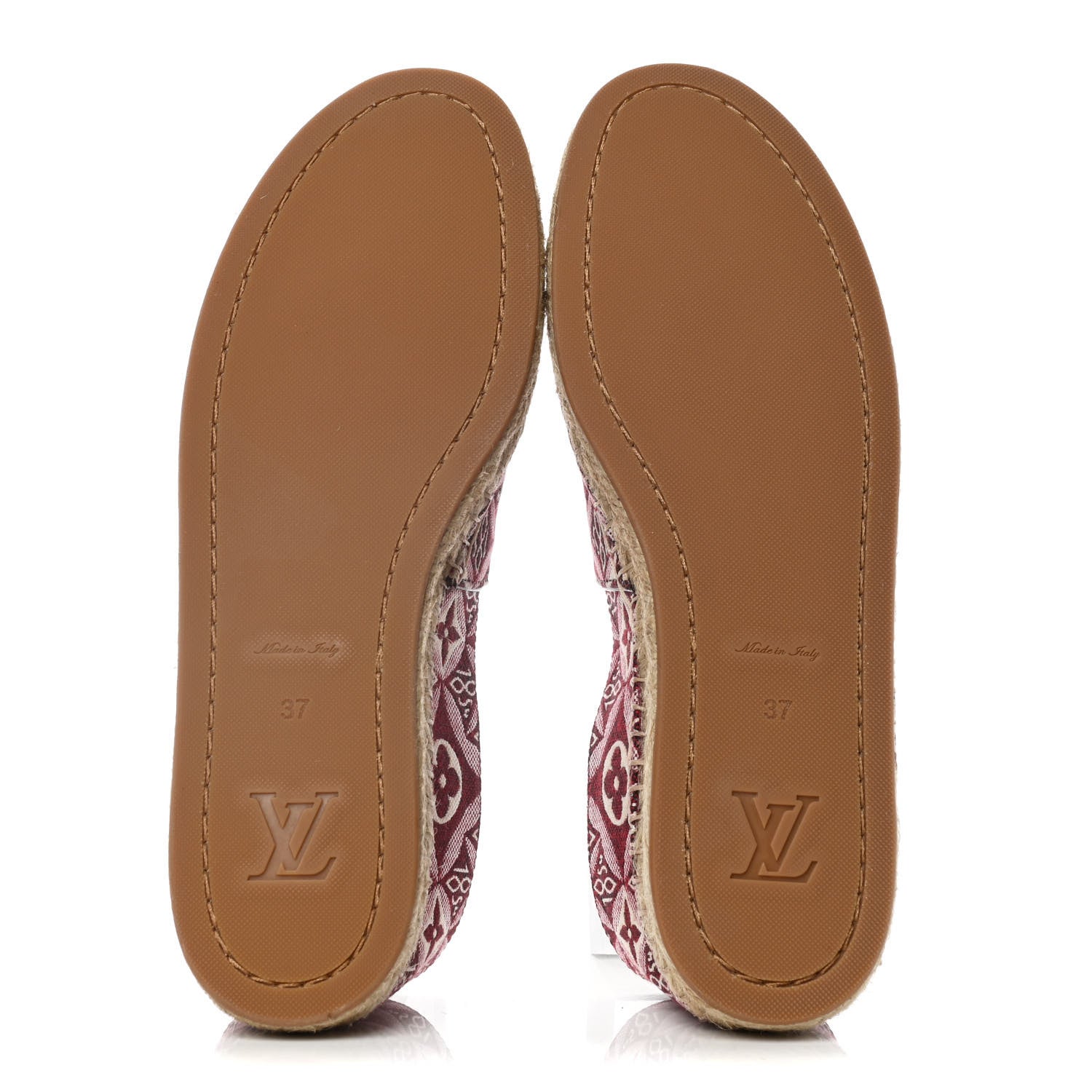 Louis Vuitton Jacquard Since 1854 Starboard Espadrille Flats 37 Bordeaux 7 of 10