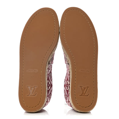 Louis Vuitton Jacquard Since 1854 Starboard Espadrille Flats 37 Bordeaux 7 of 10