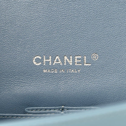 Chanel Patent Quilted Maxi Double Flap Light Blue 6 of 9
