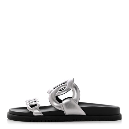 Hermes Nappa Extra Sandals 39 Gris Argent 1 of 10