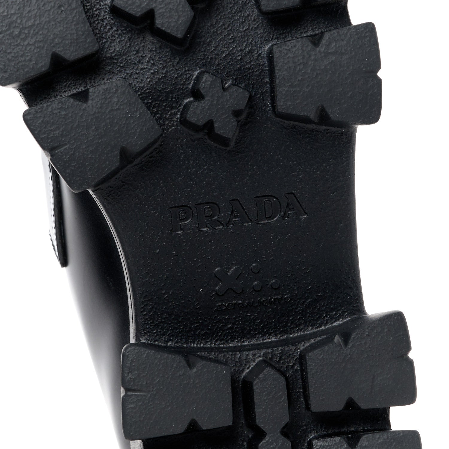 Prada Spazzolato Rois Triangle Monolith 55mm Loafers 39.5 Black Argento 6 of 11