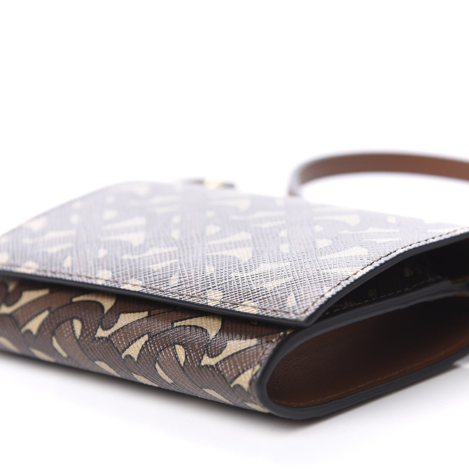 Burberry E-Canvas Monogram Small Wallet with Strap Bridle Brown 8 of 8