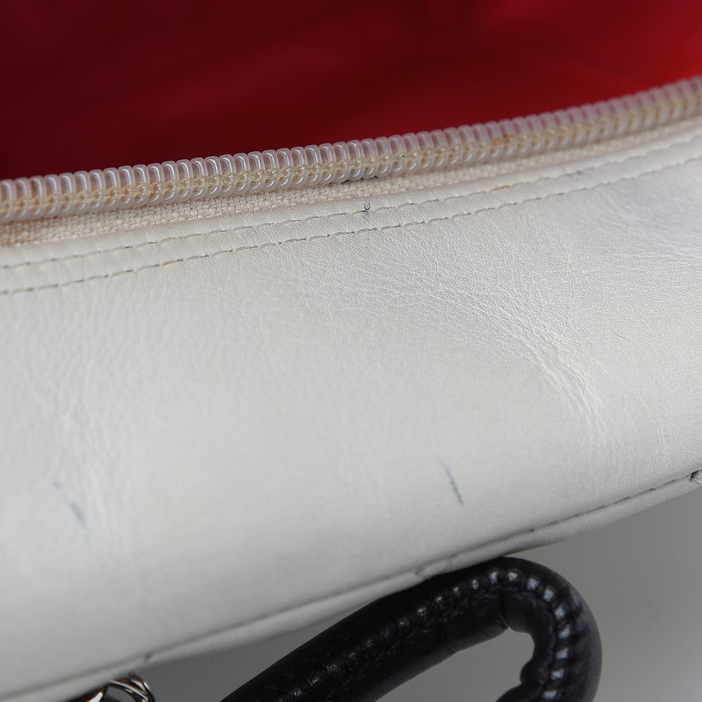 Calfskin Quilted Large Cambon Bowler White Black