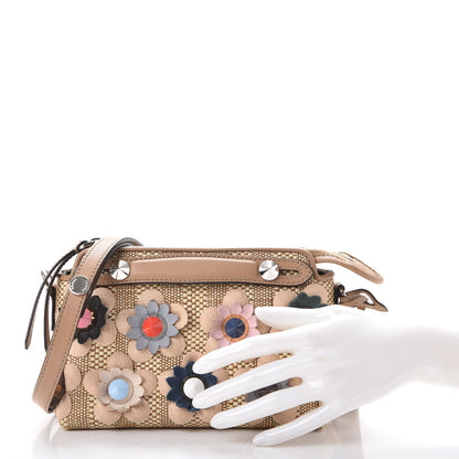Fendi Paglia Vitello Dolce Flowerland Studded Striped Mini By The Way Boston Bag Natural Cuoio Multicolor 2 of 9