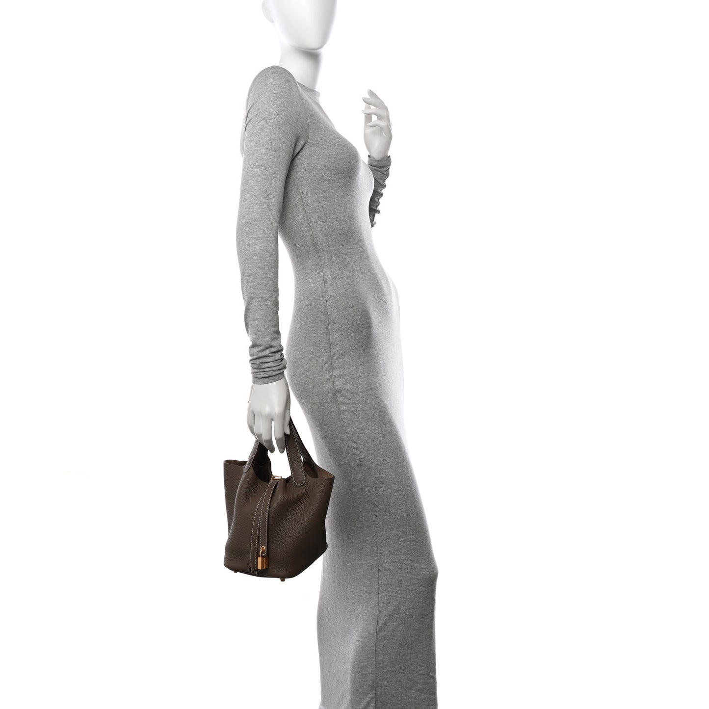 Taurillon Clemence Picotin Lock 18 PM Etoupe