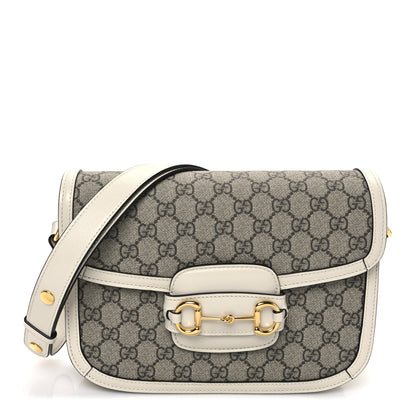Gucci GG Supreme Monogram Horsebit 1955 Shoulder Bag Beige Mystic White 1 of 10