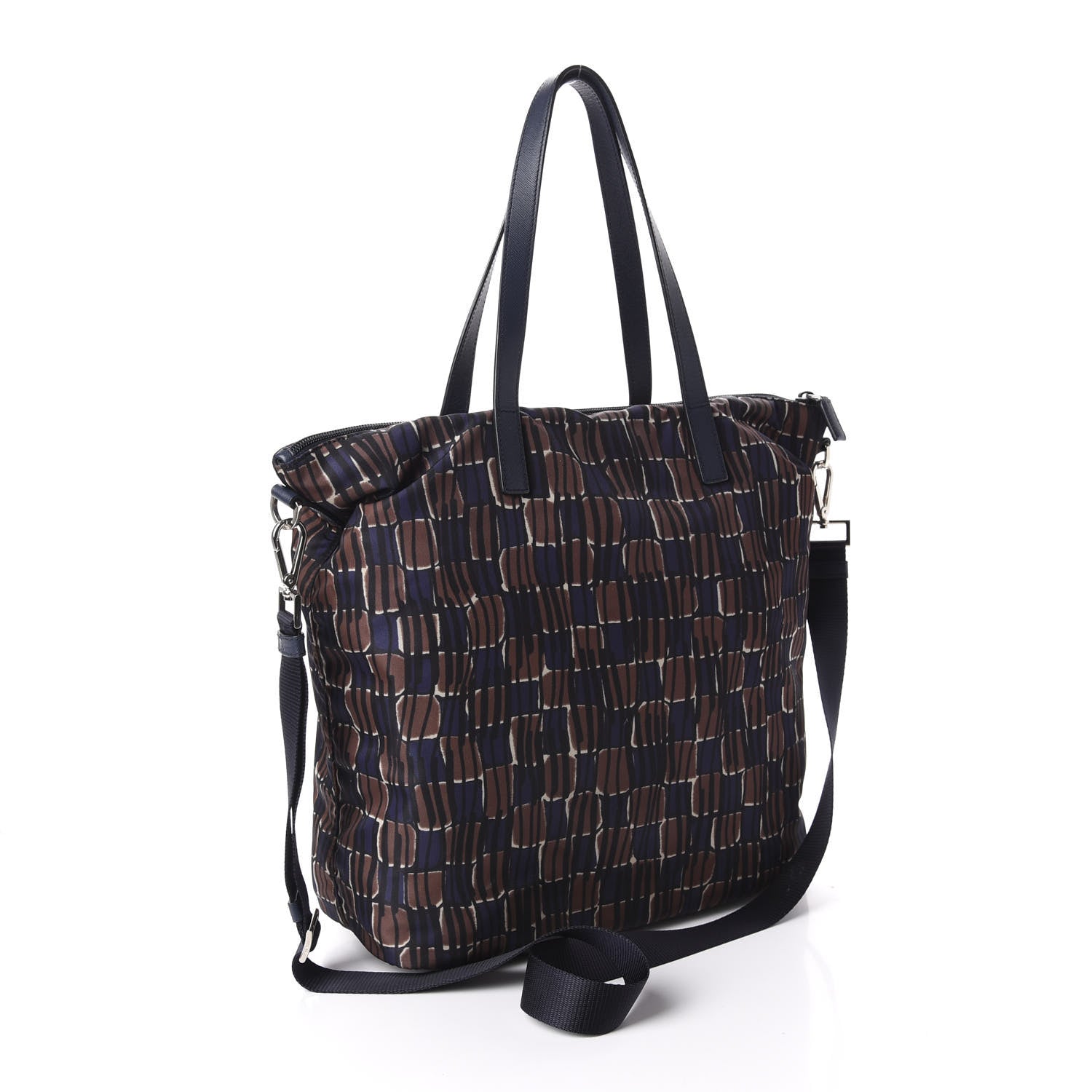 Prada Tessuto Nylon Saffiano Print Tote Oceano Dis 2 of 9