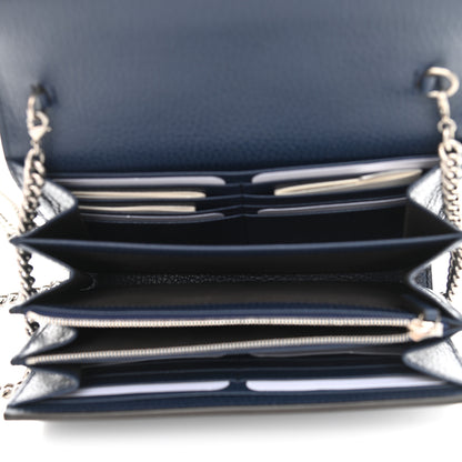Gucci Dollar Calfskin Crystal Mini Dionysus Chain Wallet Blue Agata Black Diamond 5 of 9