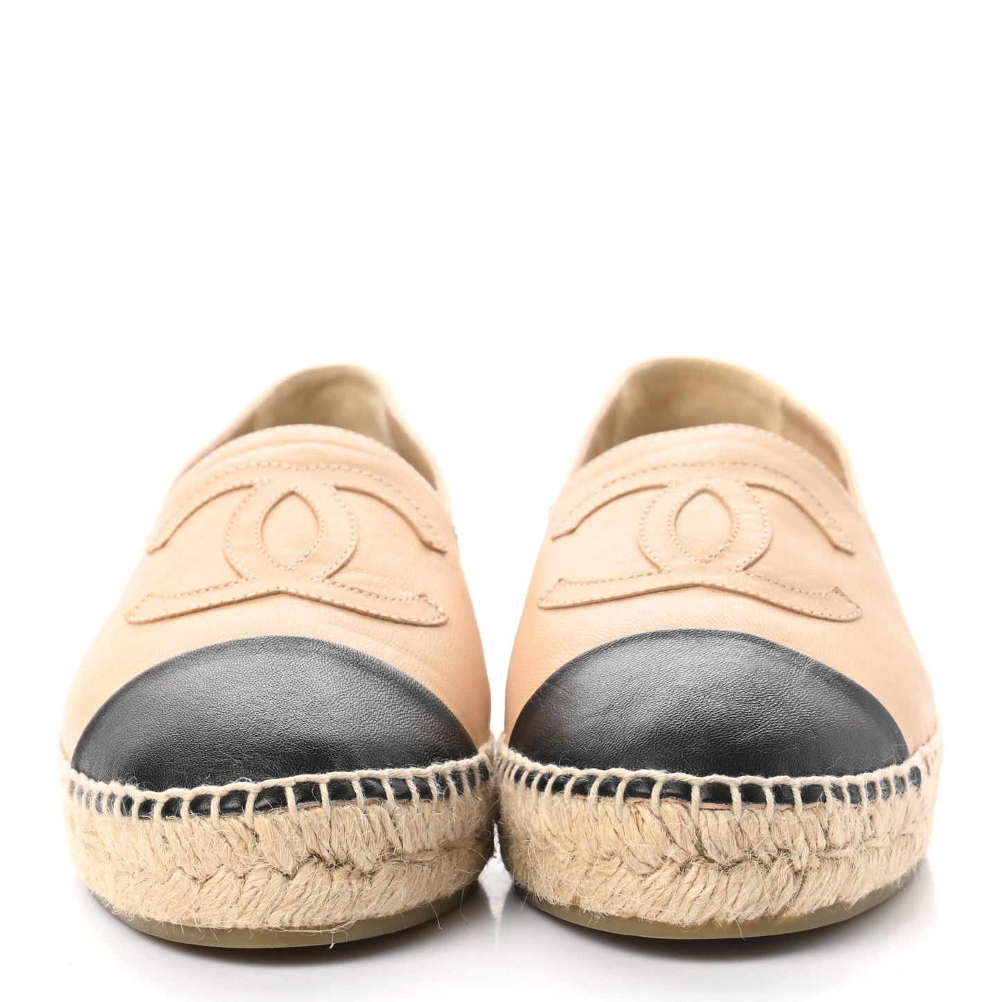 Lambskin CC Espadrilles 38 Beige Black