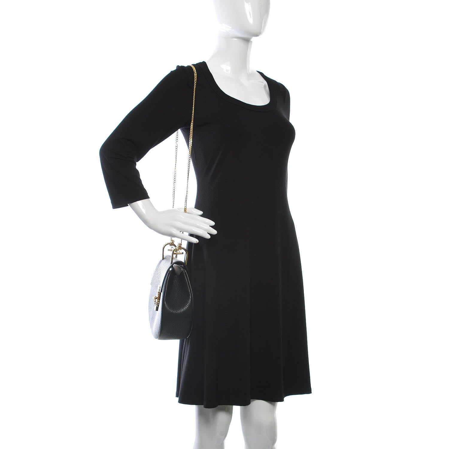 Chloe Grained Lambskin Drew Shoulder Bag Black 2 of 7