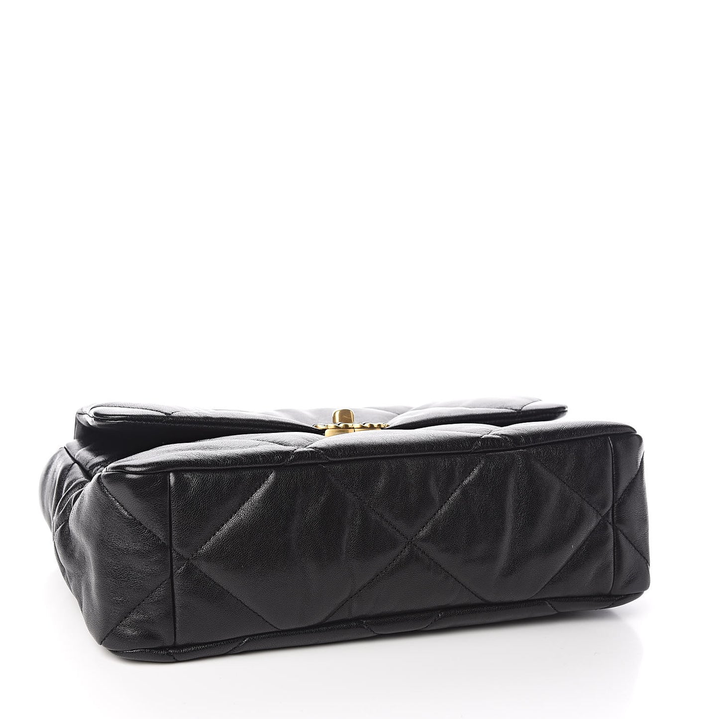 Goatskin Quilted Large 19 Flap Black