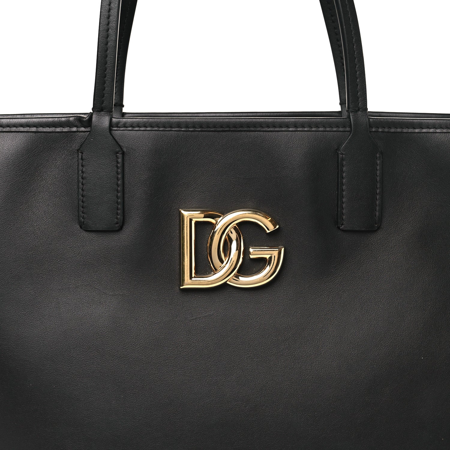 Dolce & Gabbana DOLCE GABBANA Calfskin Medium Fefe Tote Black 8 of 10