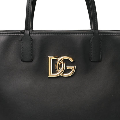 Dolce & Gabbana DOLCE GABBANA Calfskin Medium Fefe Tote Black 8 of 10