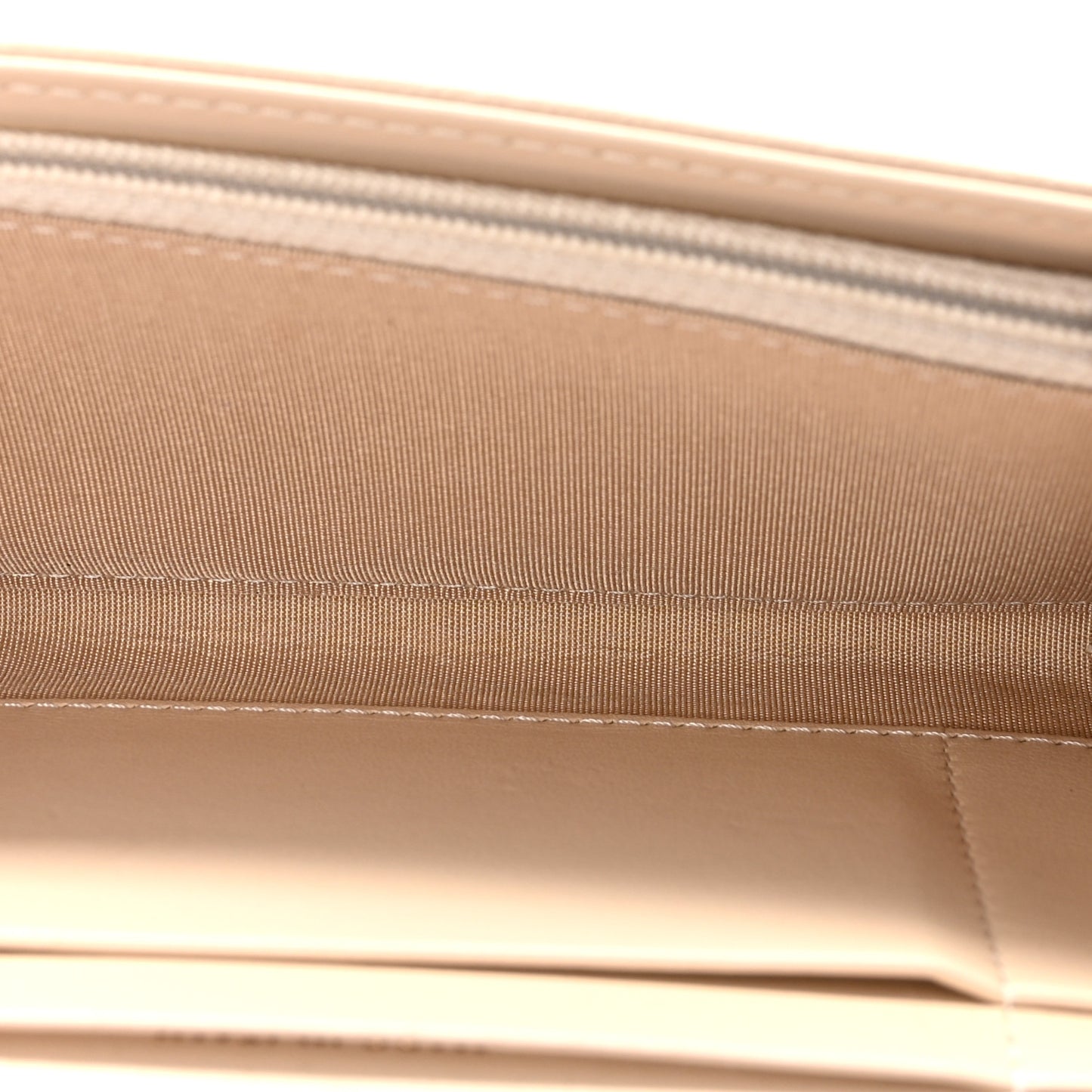 Shiny Goatskin Quilted Chanel 19 Flap Wallet Beige