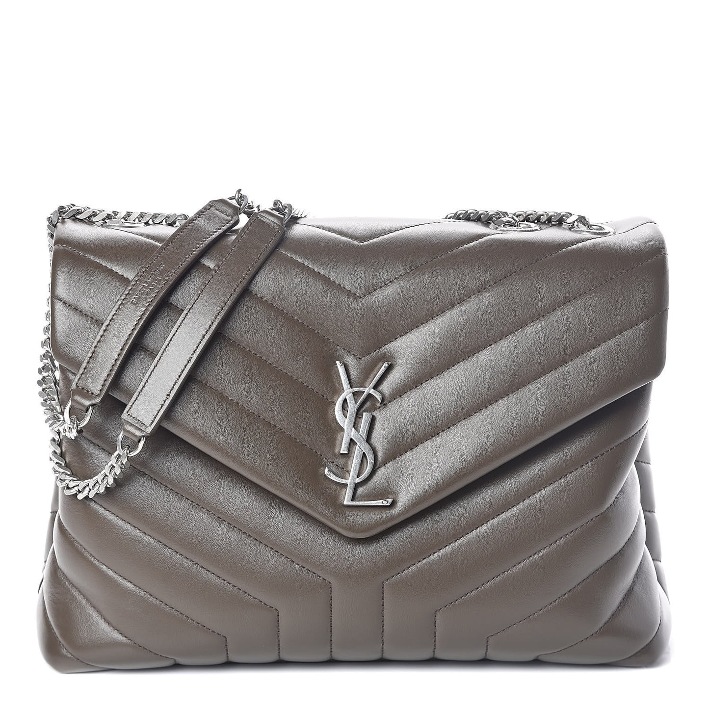 Calfskin Y Quilted Monogram Medium Loulou Chain Satchel Faggio