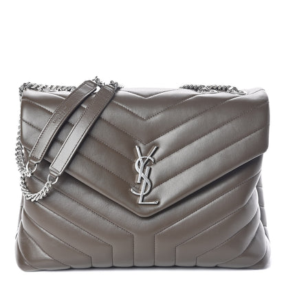Saint Laurent Calfskin Y Quilted Monogram Medium Loulou Chain Satchel Faggio 1 of 9