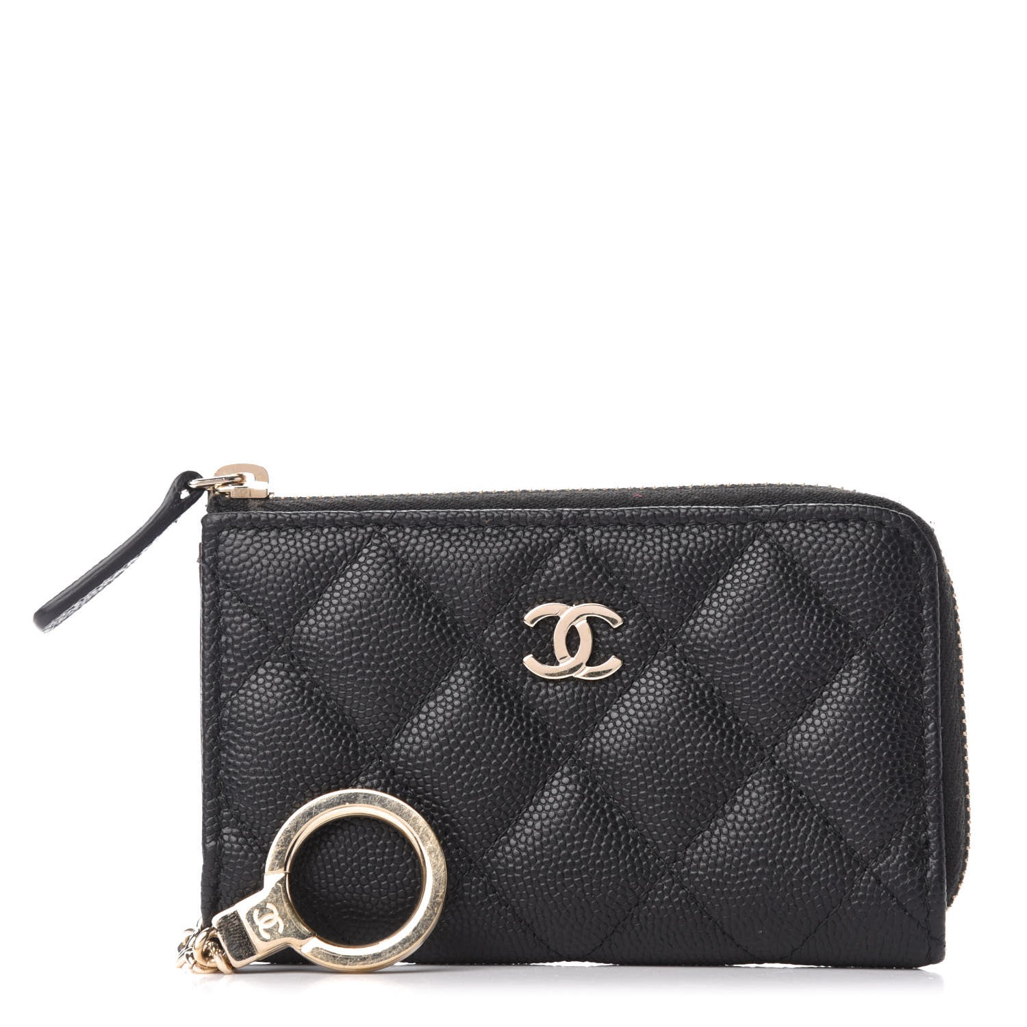 Chanel Caviar Quilted Zipped Key Holder Case Black 1 of 8