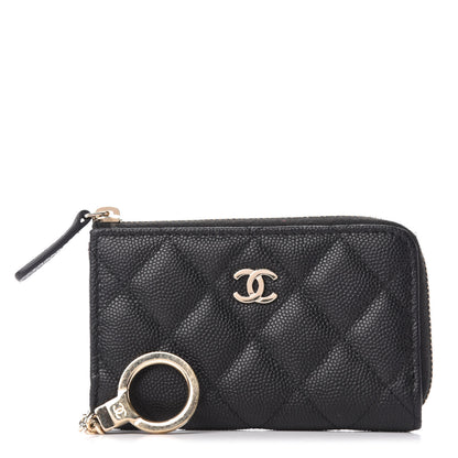 Chanel Caviar Quilted Zipped Key Holder Case Black 1 of 8